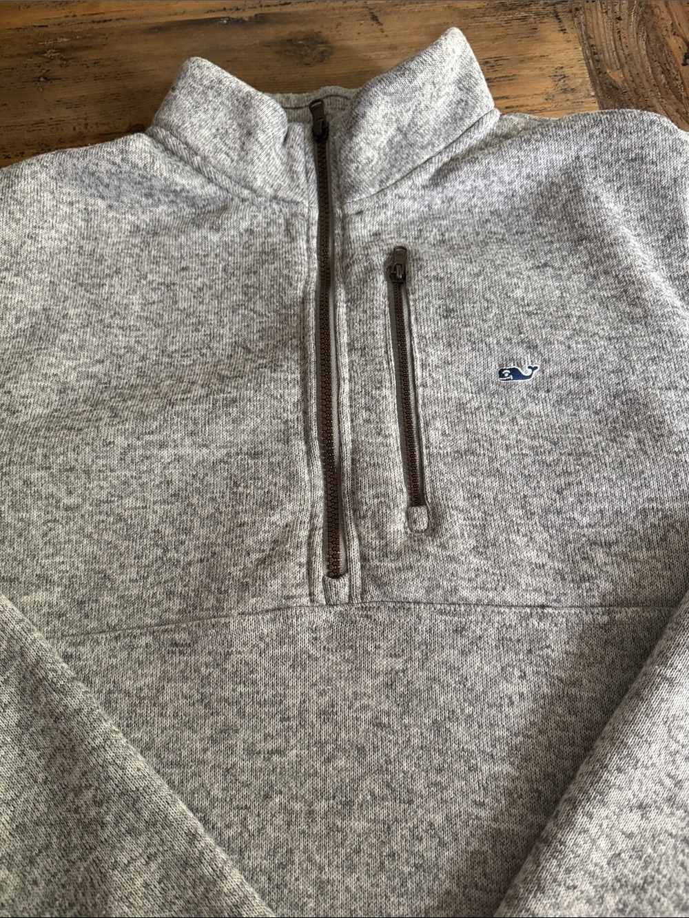 Men's Vineyard Vines  Gray Quarter-Zip Sweater